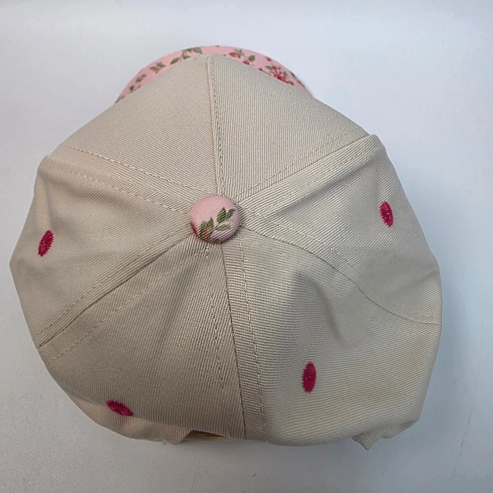 Dog Mom Baseball Cap Tan Pink Floral Brim Snapback Hat Embroidery New